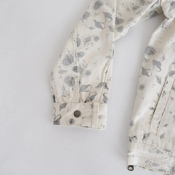 SER.O.YA Braxton Cream Sea Shells Hoodie  Pullover Denim Jacket S NWT - Picture 8 of 13